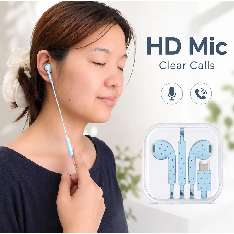 Type C Earphones Polka Dot Sta - Usb C Earphone recension och pris