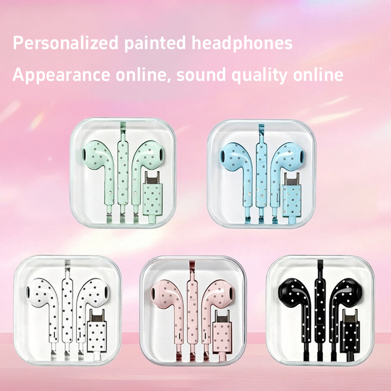 Cute Polka-dot Star Type C Ear - Usb C Earphone recension och pris